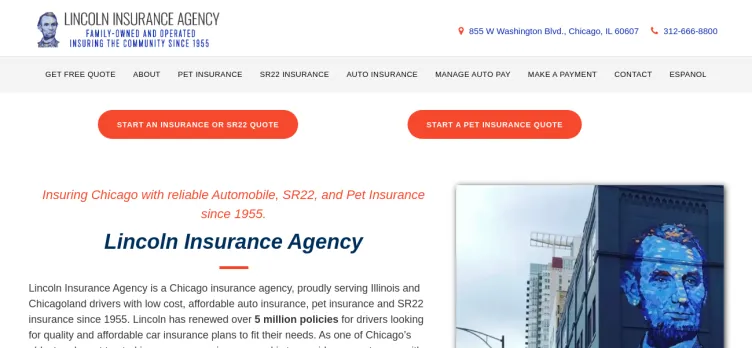 Screenshot Lincoln Insurance Agency