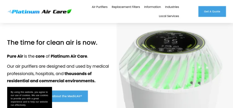 Screenshot Platinum Air Care
