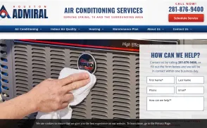 Admiral Air Conditioning website