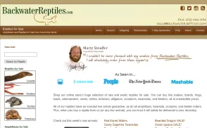 BackwaterReptiles.com website