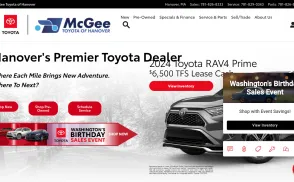 McGee Toyota of Hanover website