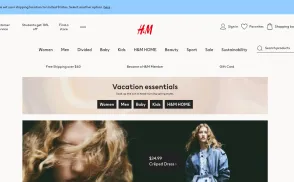 H & M Hennes & Mauritz website