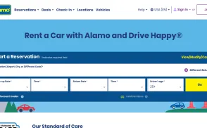 Alamo Rent A Car website