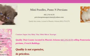 Precious Poms N Persians & French Bulldogs website