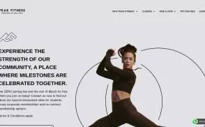 Peak Fitness website