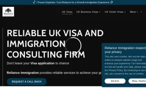 Reliance Immigration website