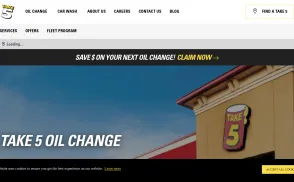 Take 5 Oil Change website