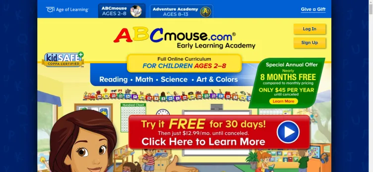 Screenshot ABCmouse.com / Age of Learning