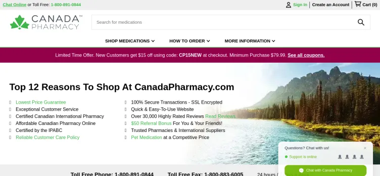 Screenshot Canada Pharmacy