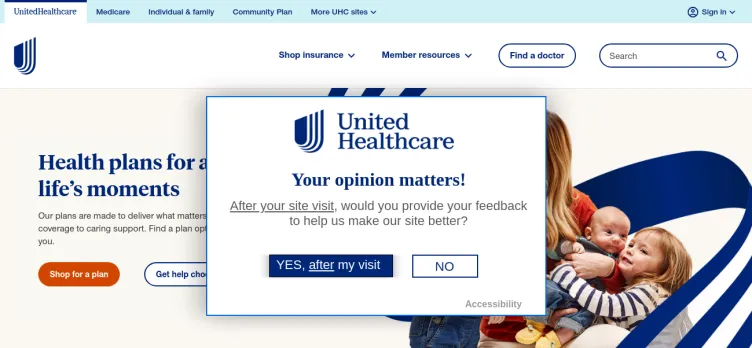 Screenshot United HealthCare Services