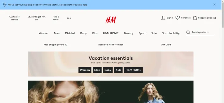 Screenshot H & M Hennes & Mauritz