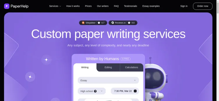 Screenshot PaperHelp