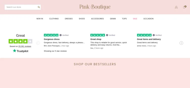 Screenshot Pink Boutique
