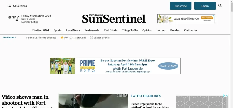 Screenshot Sun Sentinel