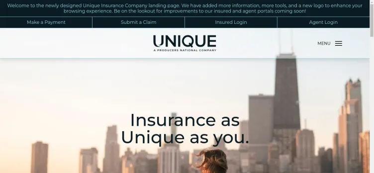 Screenshot Unique Insurance Company