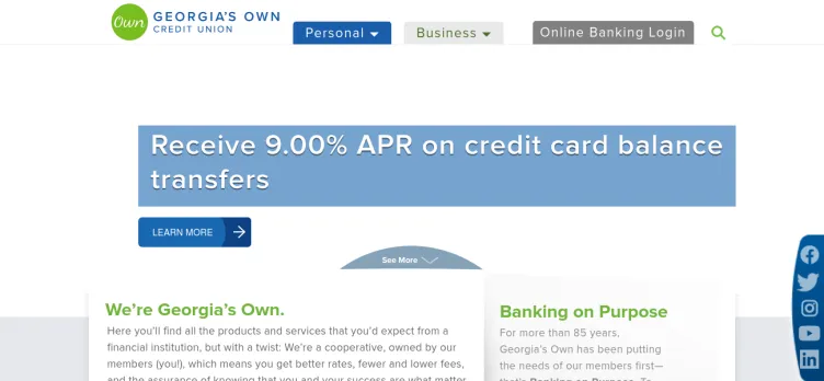 Screenshot Georgia's Own Credit Union