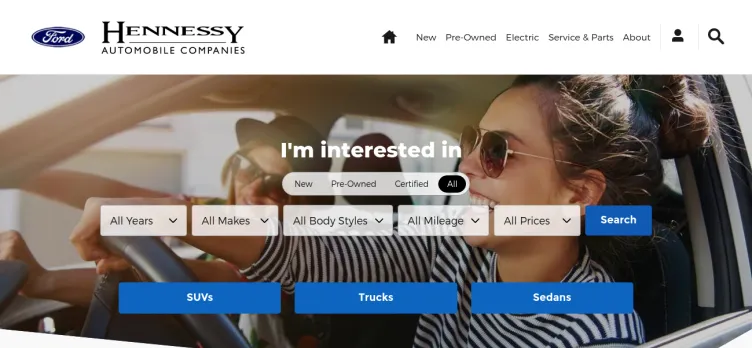 Screenshot Hennessy Automobile Companies