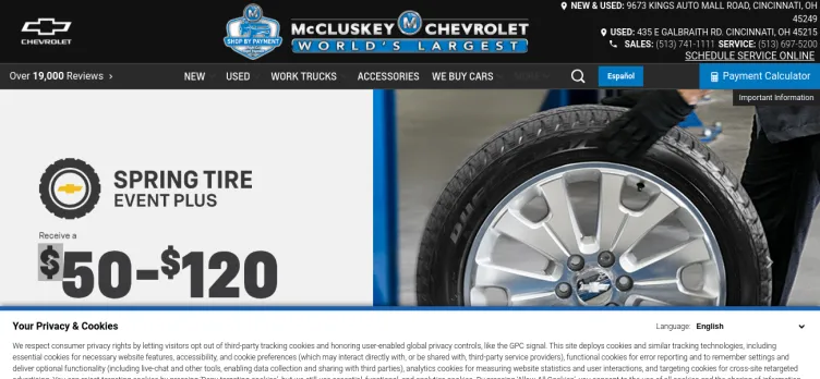 Screenshot McCluskey Chevrolet