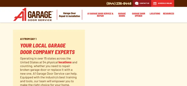 Screenshot A1 Garage Door Service