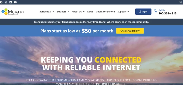 Screenshot Mercury Broadband