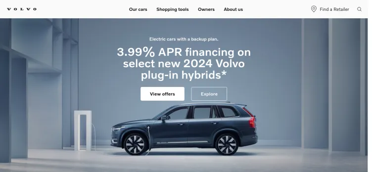 Screenshot Volvo Cars North America