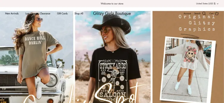 Screenshot Glitzy Girlz Boutique