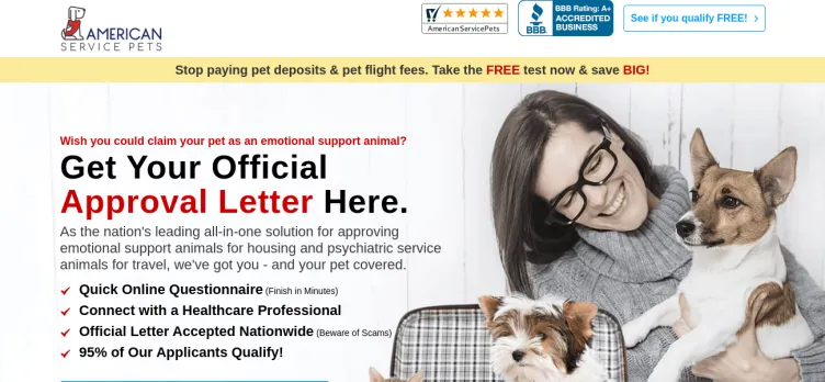 Screenshot American Service Pets