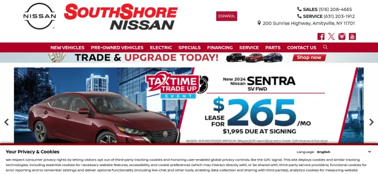 Screenshot South Shore Nissan