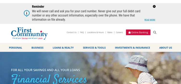 Screenshot First Community Credit Union
