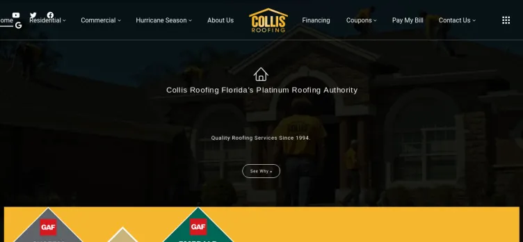 Screenshot Collis Roofing