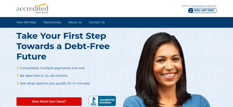 Screenshot Accredited Debt Relief