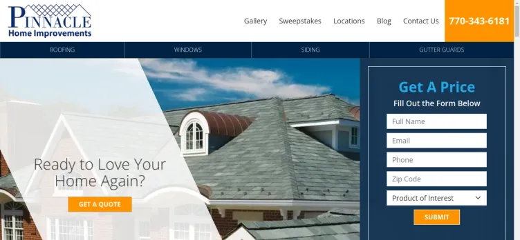Screenshot Pinnacle Home Improvements