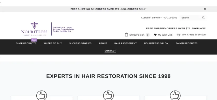 Screenshot NouriTress Hair Products