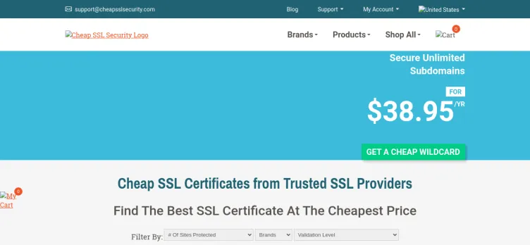 Screenshot Cheap SSL Security