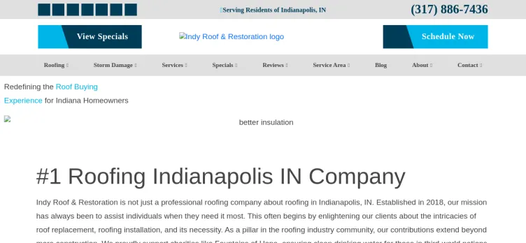 Screenshot Indy Roof Company
