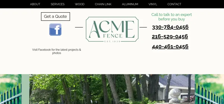 Screenshot Acme Fence & Lumber Company