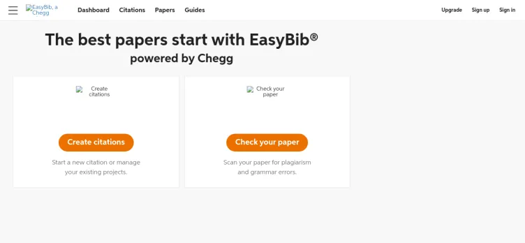 Screenshot EasyBib