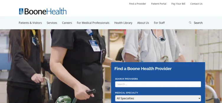 Screenshot Boone Hospital Center