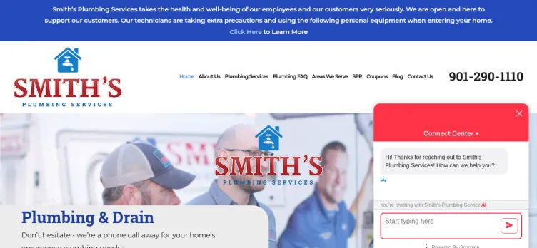 Screenshot Smith's Plumbing Service