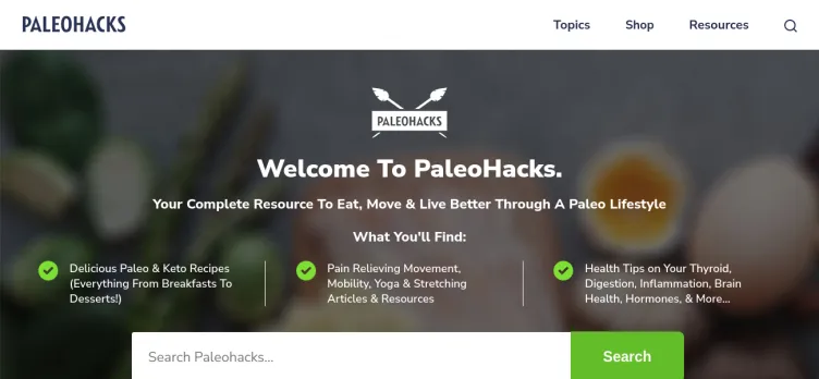 Screenshot Paleohacks