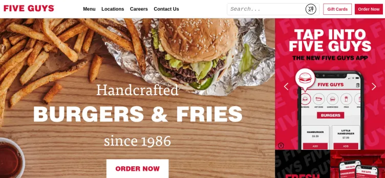 Screenshot Five Guys Burgers & Fries