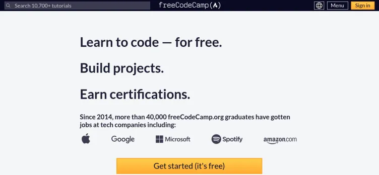 Screenshot FreeCodeCamp