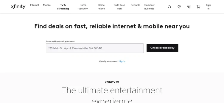 Screenshot Xfinity Stream