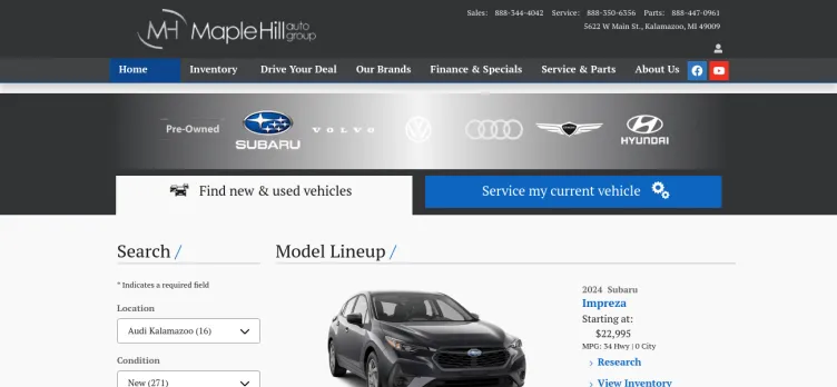 Screenshot Maple Hill Auto Group