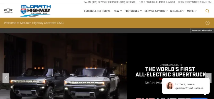 Screenshot McGrath Highway Chevrolet