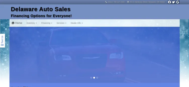 Screenshot Delaware Auto Sales