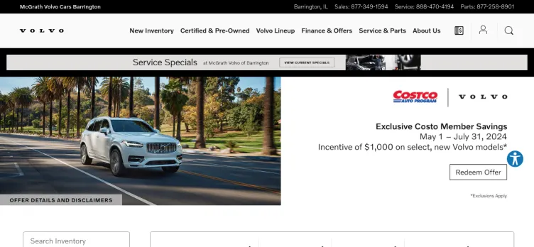 Screenshot McGrath Volvo Cars Barrington