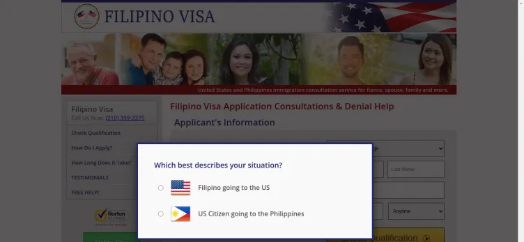 Screenshot Filipino Visa