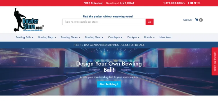Screenshot BowlerStore.com