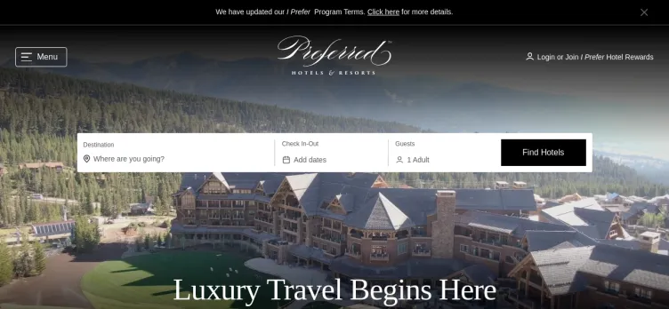 Screenshot Preferred Hotels (iPrefer)